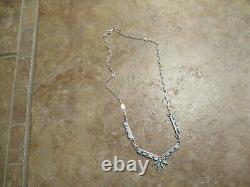 17 FINE Vintage Zuni Sterling Silver PETIT POINT Turquoise Necklace