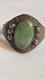 1900s Vintage Native American Tribal Silver genuine green Ring Turquoise Natural
