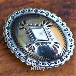 1920s Navajo Belt Buckle Vintage Sterling Silver Native American Jewelry JP