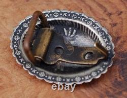 1920s Navajo Belt Buckle Vintage Sterling Silver Native American Jewelry JP