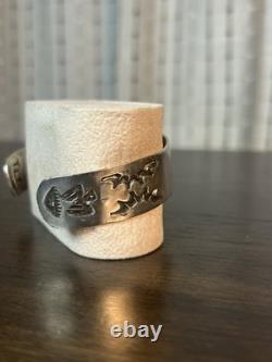 24g Vintage Native American Sterling Silver Cuff Marked TLS