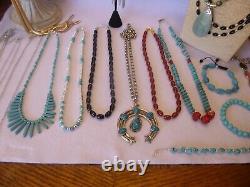 25 Piece Native American Southwestern Vintage Turquoise & Gemstone Jewelry Lot