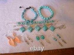 28 Piece Native American Southwestern Vintage Turquoise & Gemstone Jewelry Lot