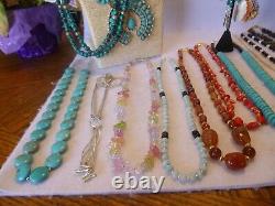 29 Piece Native American Southwestern Vintage Turquoise & Gemstone Jewelry Lot