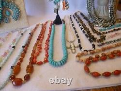 29 Piece Native American Southwestern Vintage Turquoise & Gemstone Jewelry Lot