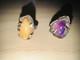 2 Vintage Native American Rings 1 Purple Stone & 1 Pearl Stone