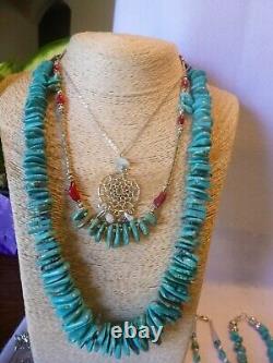 32 Piece Native American Southwestern Vintage Turquoise & Gemstone Jewelry Lot