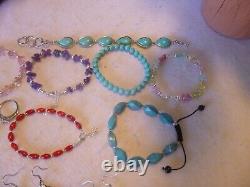 32 Piece Native American Southwestern Vintage Turquoise & Gemstone Jewelry Lot