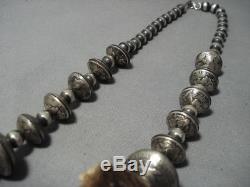 335 Grams Opulent Vintage Sterling Silver Squash Blossom Necklace