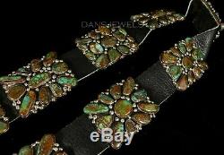 45 Vintage Old Pawn Navajo Gem Grade Royston Turquoise STERLING Concho Belt