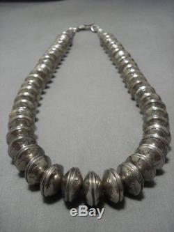 505 Grams Heavy Vintage Navajo Sterling Silver Coin Native American Necklace Old