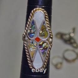 5 native american navajo jewelry STERLING SILVER assorted size Vtg ring lot 22g