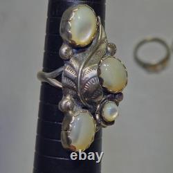 5 native american navajo jewelry STERLING SILVER assorted size Vtg ring lot 22g