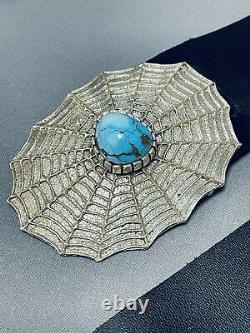 621 Gram Spiderweb Vintage Navajo Turquoise Sterling Silver Concho Belt- Wow