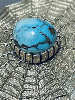 621 Gram Spiderweb Vintage Navajo Turquoise Sterling Silver Concho Belt- Wow