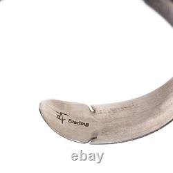 6.25 Vintage Native American Sterling feather cuff bracelet