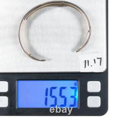 6.25 Vintage Native American Sterling feather cuff bracelet