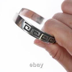 6.25 Vintage Native American overlay style sterling cuff bracelet