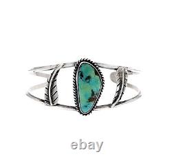 6.5 Vtg Navajo Sterling Silver Turquoise Cuff Bracelet Native American Old Pawn