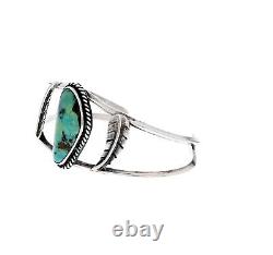 6.5 Vtg Navajo Sterling Silver Turquoise Cuff Bracelet Native American Old Pawn