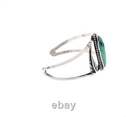 6.5 Vtg Navajo Sterling Silver Turquoise Cuff Bracelet Native American Old Pawn