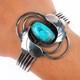 6 Vintage CRN Native American sterling silver turquoise cuff bracelet