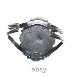 6 Vintage Native American silver and picture jasper cuff bracelet