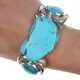 7 1/8 Vintage Native American silver and turquoise cuff bracelet
