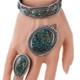 7 Vintage Native American Spiderweb turquoise Bracelet, pendant, and ring set