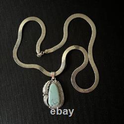$800 VTG Sterling Silver Turquoise Navajo SetBracelet, Pendant and Necklace
