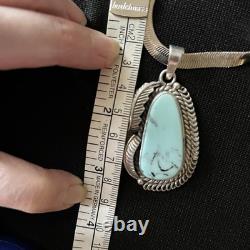 $800 VTG Sterling Silver Turquoise Navajo SetBracelet, Pendant and Necklace