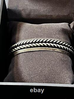 925 sterling silver bracelet men braided Vintage Native American 56.8g jewelry