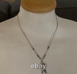 AJM Navajo Native American necklace pendants 925 sterling bear vintage jewelry