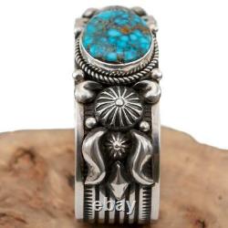 ALBERT JAKE Turquoise Bracelet KINGMAN WEB Sterling Silver Navajo Old Pawn Style