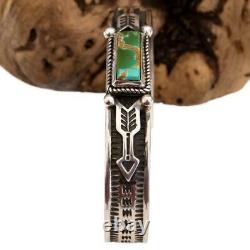 ALBERT JAKE Turquoise Bracelet ROYSTON Sterling Silver Navajo ARROWS Old Style