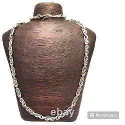 ALLURING Old Arenas Taxco Mexico STERLING SILVER Geometric Chain NECKLACE 58.8gr