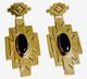 APACHE COMANCHE Mark Jimenez Sterling Silver Onyx Post Drop Earrings Vtg 2
