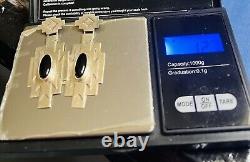 APACHE COMANCHE Mark Jimenez Sterling Silver Onyx Post Drop Earrings Vtg 2