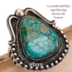 A+ CALVIN MARTINEZ Turquoise Ring SONORAN GOLD 7 Sterling Silver INGOT