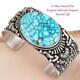 A+ KINGMAN WEB Turquoise Bracelet Sterling Silver T. WHITE Natural Spiderweb