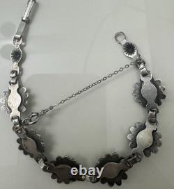 Adorable VTG Native American Sterling Turquoise Floral Bracelet Sold As Is