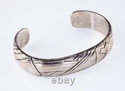 Amazing Navajo Thomas Singer Sterling Silver Cuff Bracelet