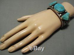 Amazing Vintage Navajo Royston Turquoise Sterling Silver Bracelet Cuff