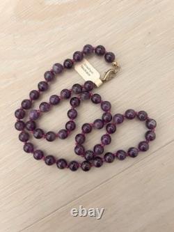Amethyst Necklace Vintage Native American Jewelry Purple Beads Beautiful 9.5