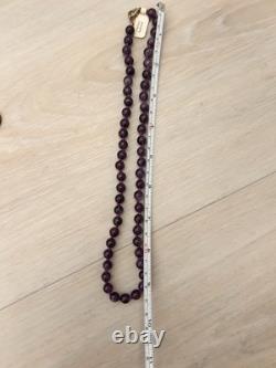 Amethyst Necklace Vintage Native American Jewelry Purple Beads Beautiful 9.5