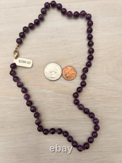 Amethyst Necklace Vintage Native American Jewelry Purple Beads Beautiful 9.5