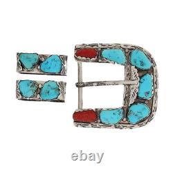 Angelita Cheama Zuni Sterling Silver Turquoise Native Western Ranger Belt Buckle