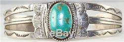 Antique Indian Sterling Silver Turquoise Bracelet