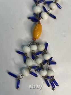 Antique Native American Glass Beaded Tribal Necklace Trade Pawn Jewelry Ceremony