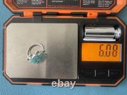 Antique Native American Zuni Dishta Style. 925 Sterling Silver & Turquoise Ring